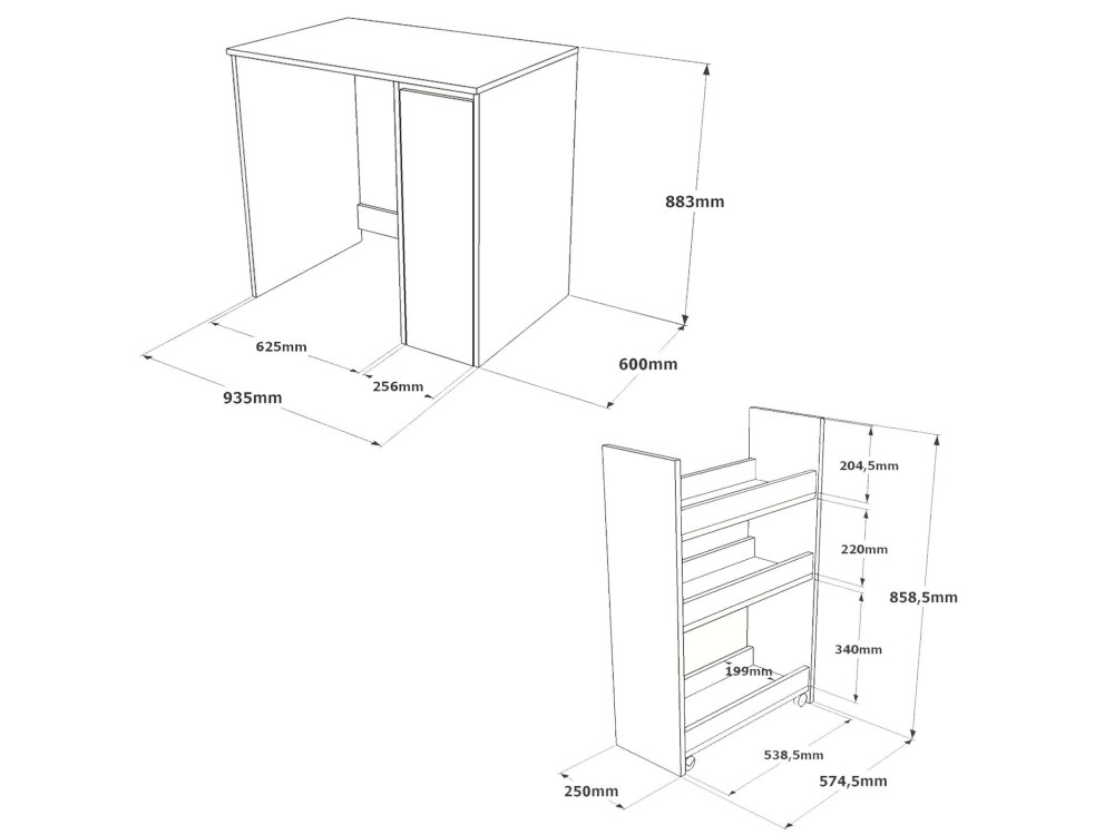 Mobile lavatrice in legno "Tera" - 93 x 60 x 88 cm - Bianco