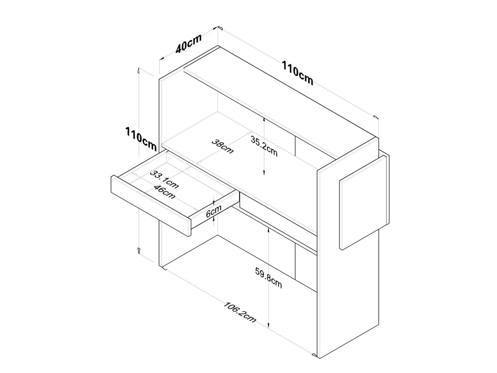 Tavolo da ricevimento in legno "Mona" - 110 x 40 x 110 cm - Bianco