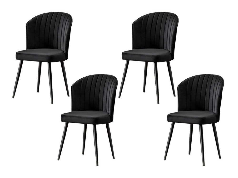 Set di 4 sedie in legno "Rubi" - 52 x 42 x 85 cm - Nero