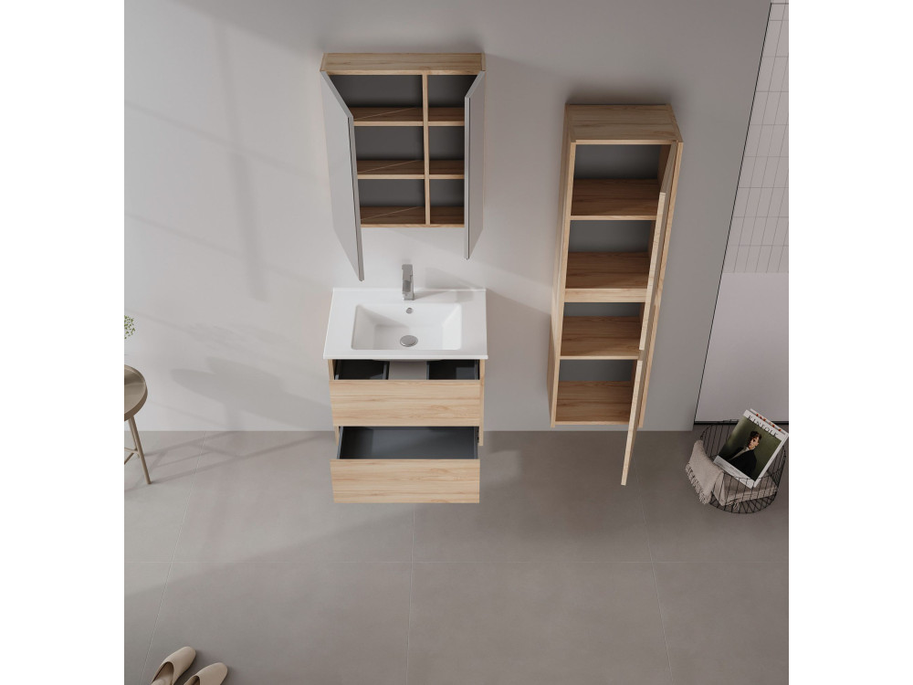 Mobile da bagno "Side 40" - 40 x 27 x 138 cm - Rovere