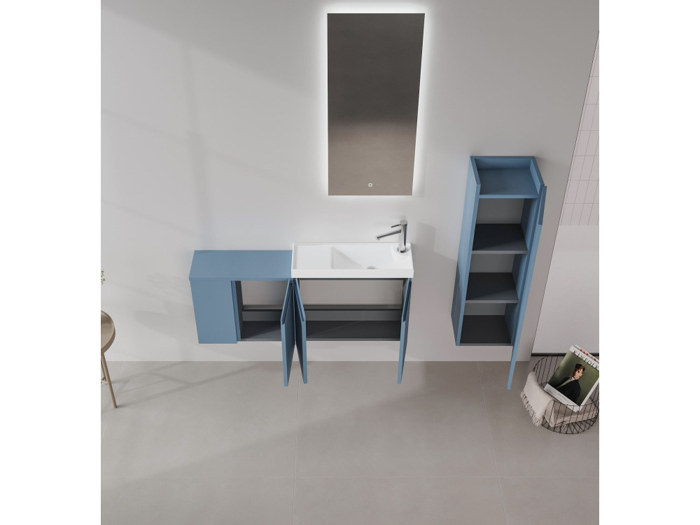 Mobile lavabo "Ferla 110" - 110 x 22 x 45 cm - Blu petrolio