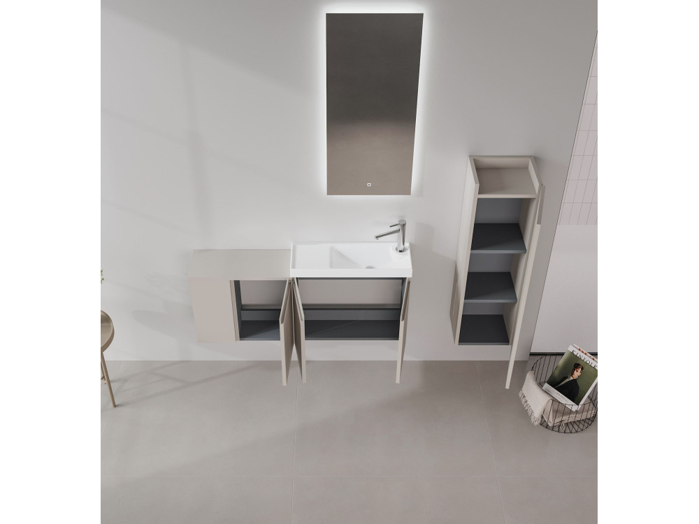 Mobile lavabo "Ferla 110" - 110 x 22 x 45 cm - Cashmere opaco