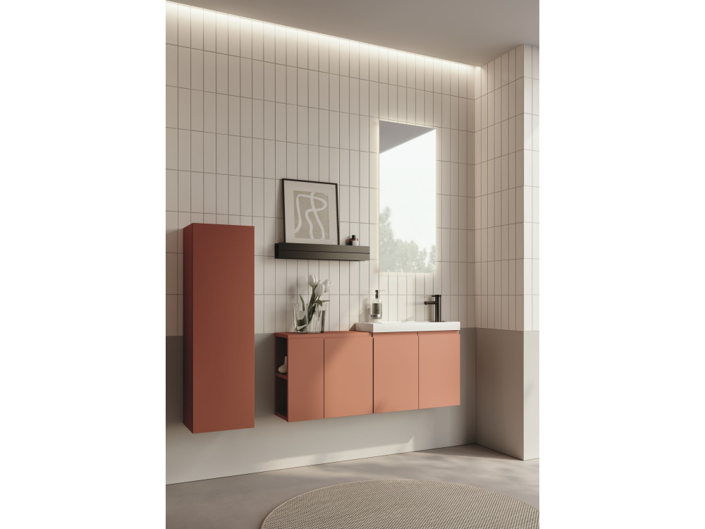 Mobile lavabo "Ferla 110" - 110 x 22 x 45 cm - Cinnamon opaco