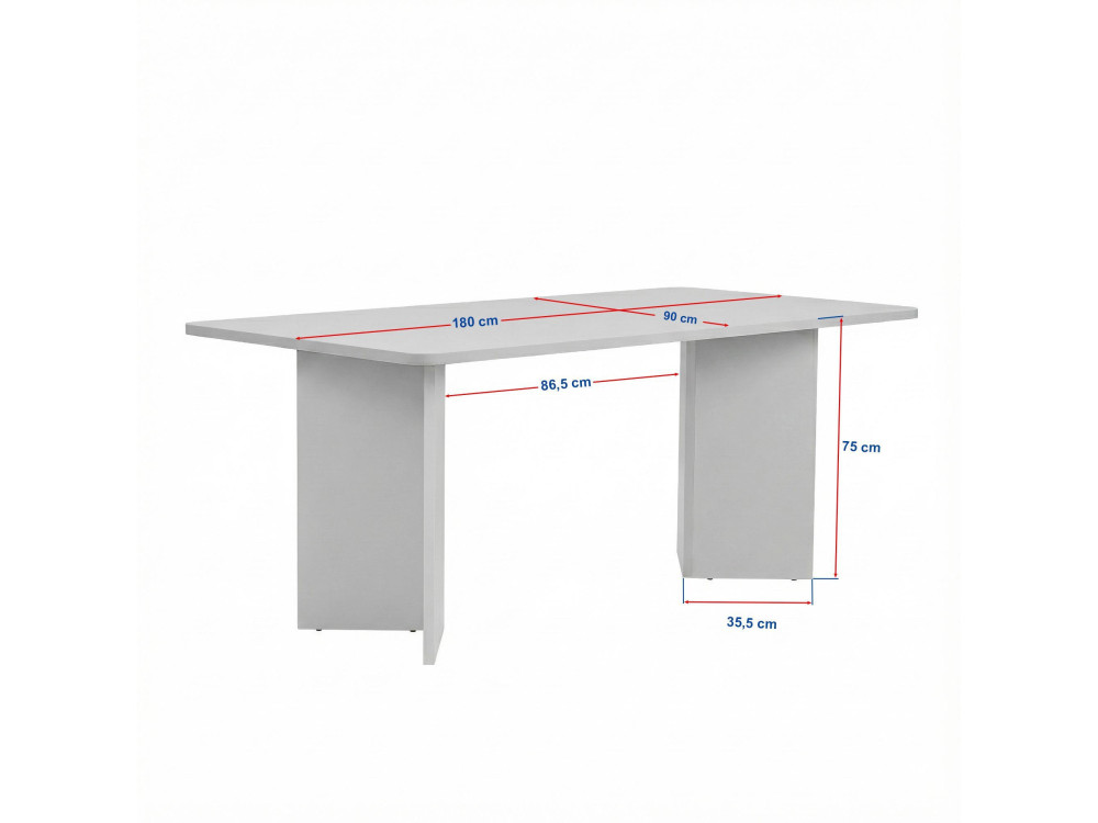 Tavolo da pranzo in legno "Linza" 180 x 90 x 75 cm - Legno nero