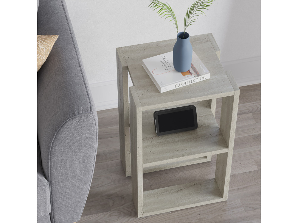 Comodino in legno "Lonie" 30 x 30 x 55 cm - Travertino