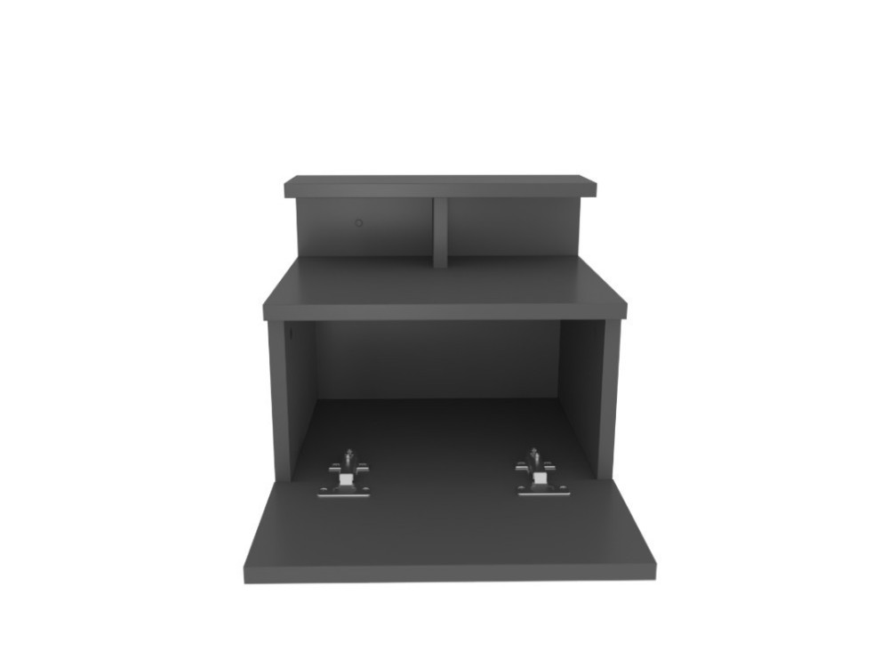 Comodino a parete in legno "Alice" - 40 x 32 x 35 cm - Grigio antracite