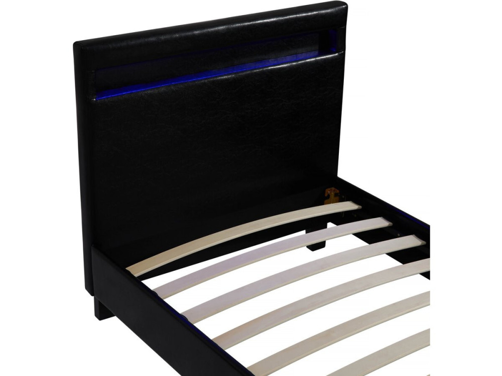 Letto con LED "Maria" 90 x 190 cm - Nero