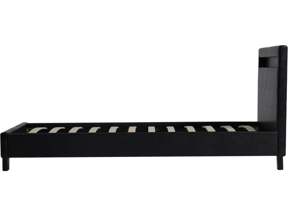 Letto con LED "Maria" 90 x 190 cm - Nero