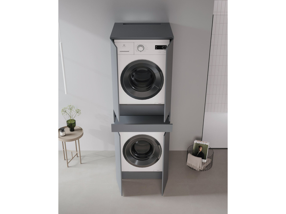Mobile per lavatrice "Neve 70" - 70 x 73 x 193 cm - Antracite opaco
