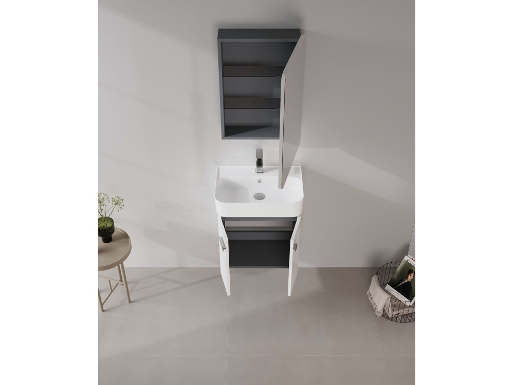 Mobile lavabo "Orbit 55" - 55 x 38 x 62 cm - Bianco