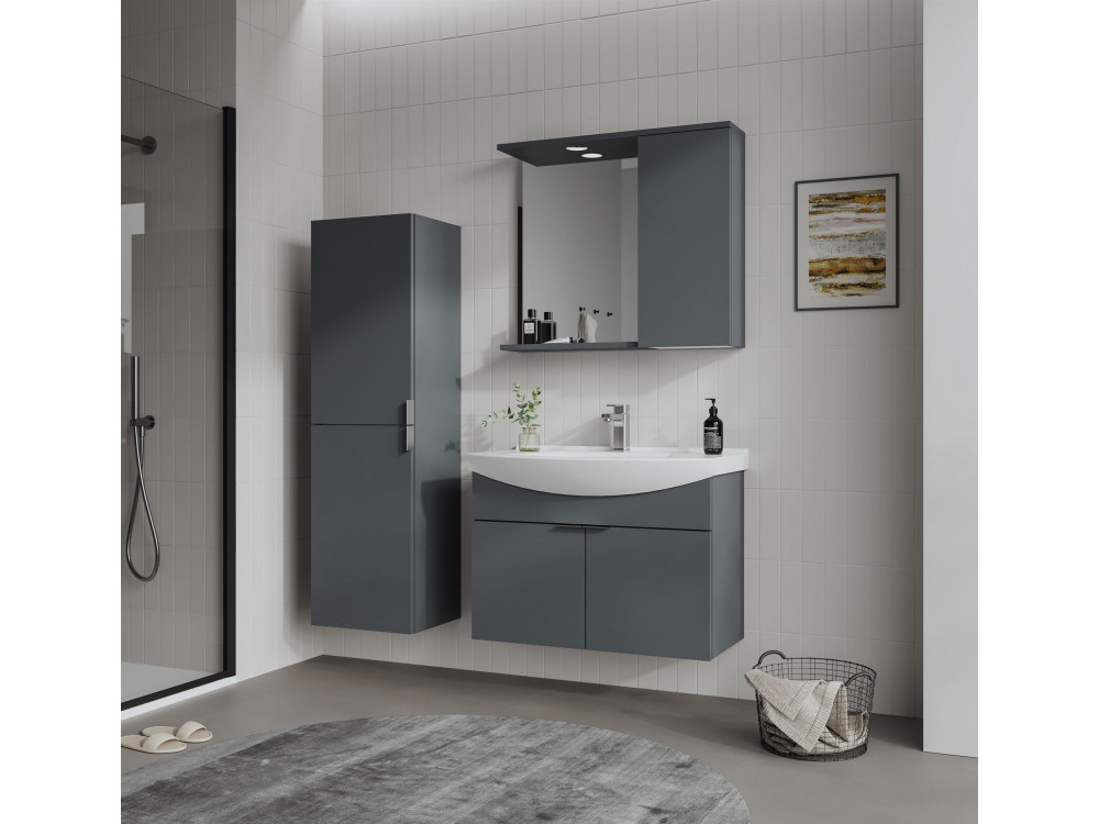Mobile lavabo "Purus 80" - 80 x 50 x 58 cm - Antracite opaco
