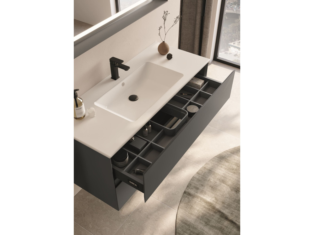 Mobile lavabo "Nest 121 v2" - 121 x 51 x 55 cm - Antracite opaco