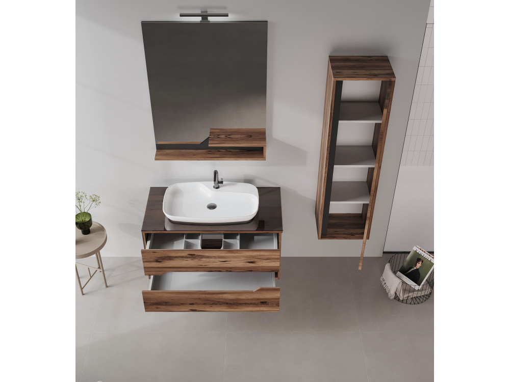 Mobile lavabo "Galia 100 v2" - cm - Noce scuro