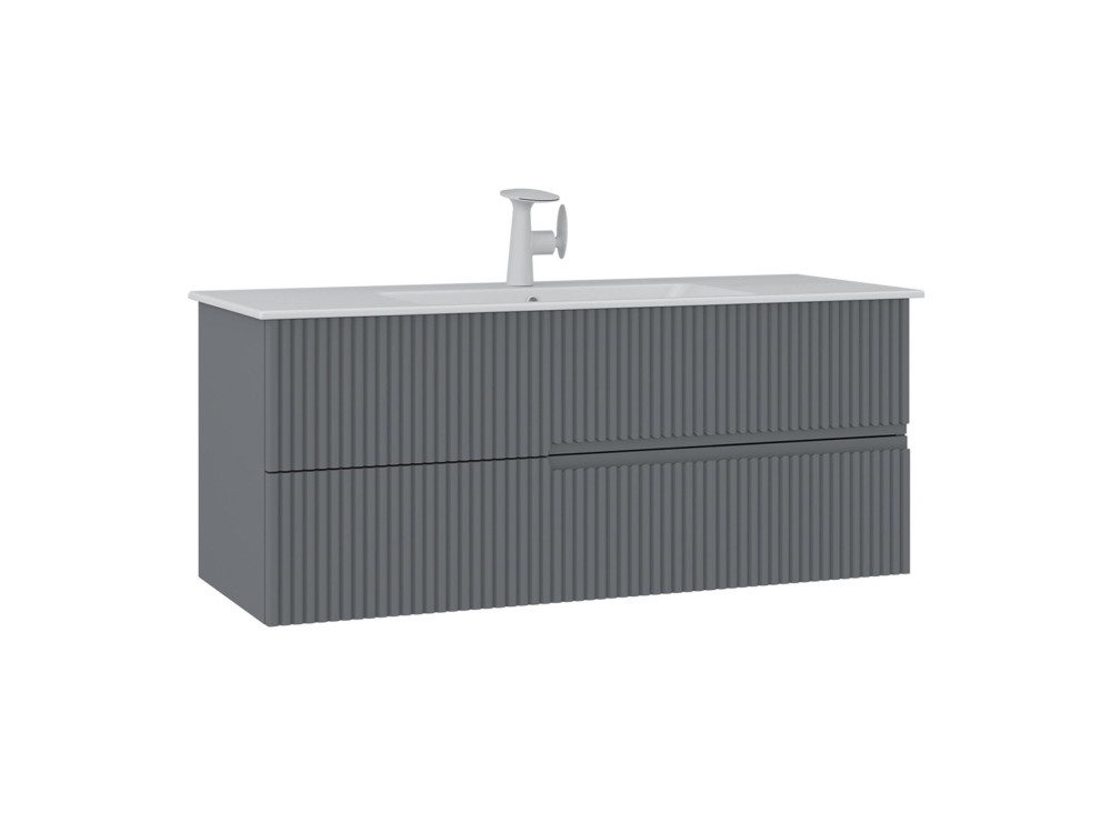 Mobile lavabo "Moonlight 120" - 121 x 51 x 51 cm - Grigio opaco