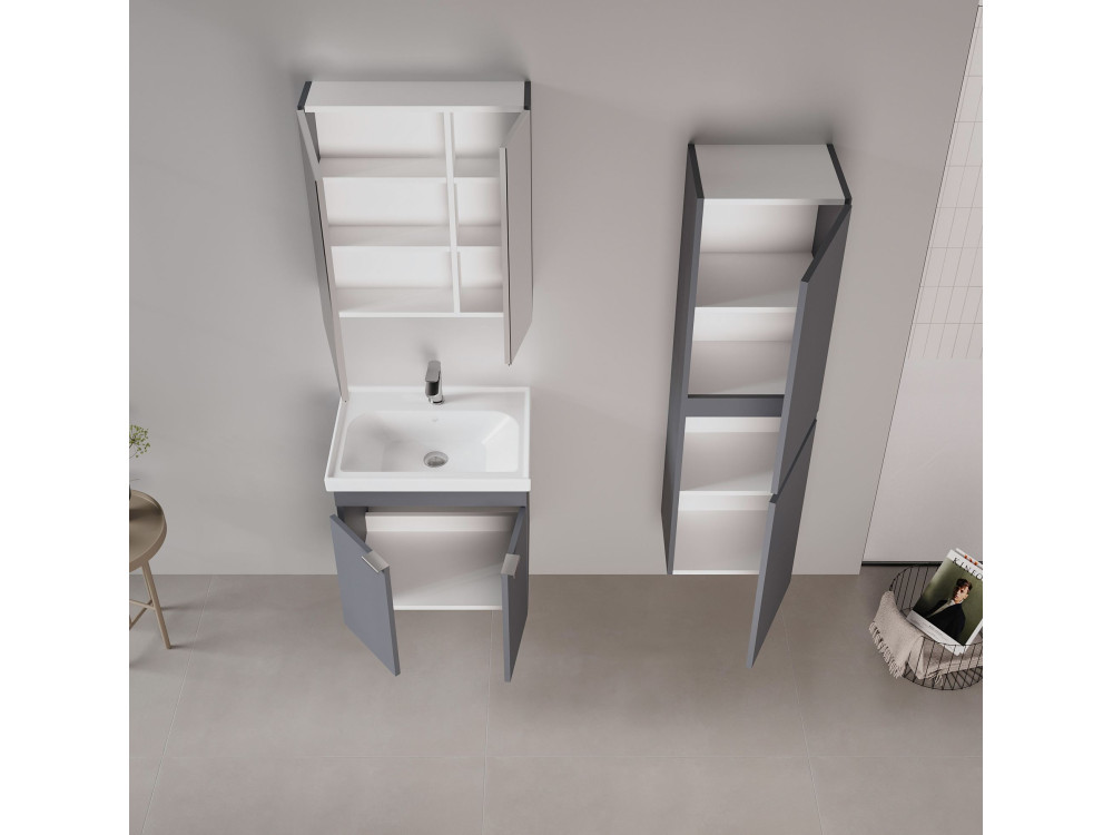 Mobile lavabo "Desna 50" - 50 x 38 x 58 cm - Antracite opaco