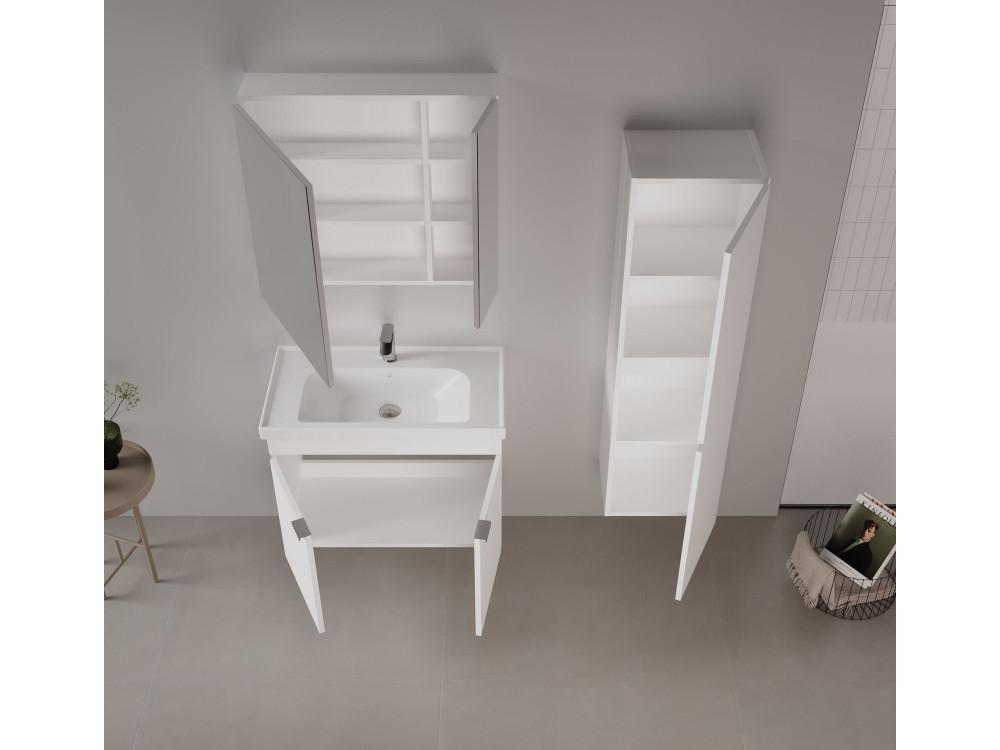 Mobile lavabo "Desna 80" - 80 x 45 x 58 cm - Bianco opaco
