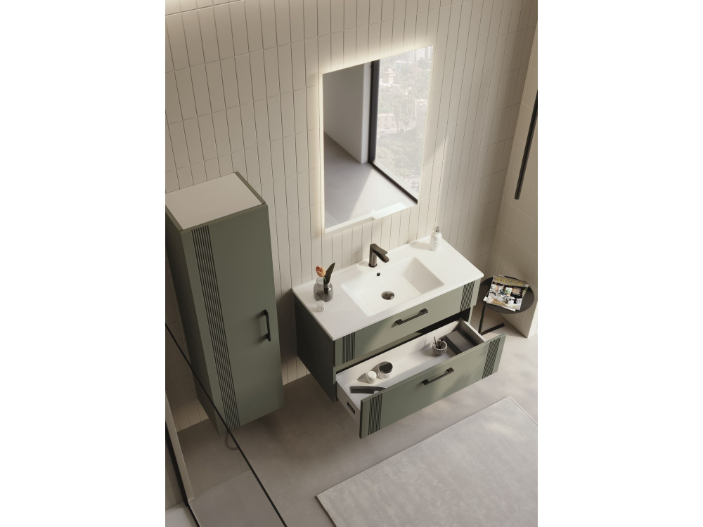 Mobile lavabo "Bari 100 v2" - 100 x 45 x 55 cm - Verde opaco