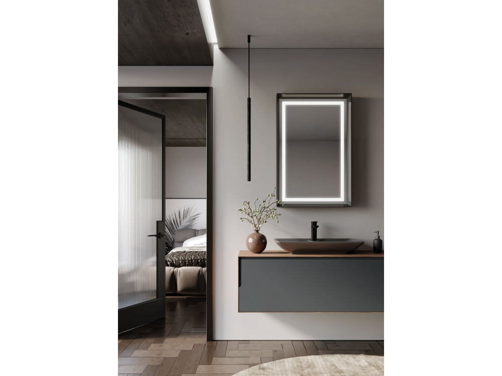 Mobile lavabo "Craft 120" - 120 x 50 x 40 cm - Noce / Antracite