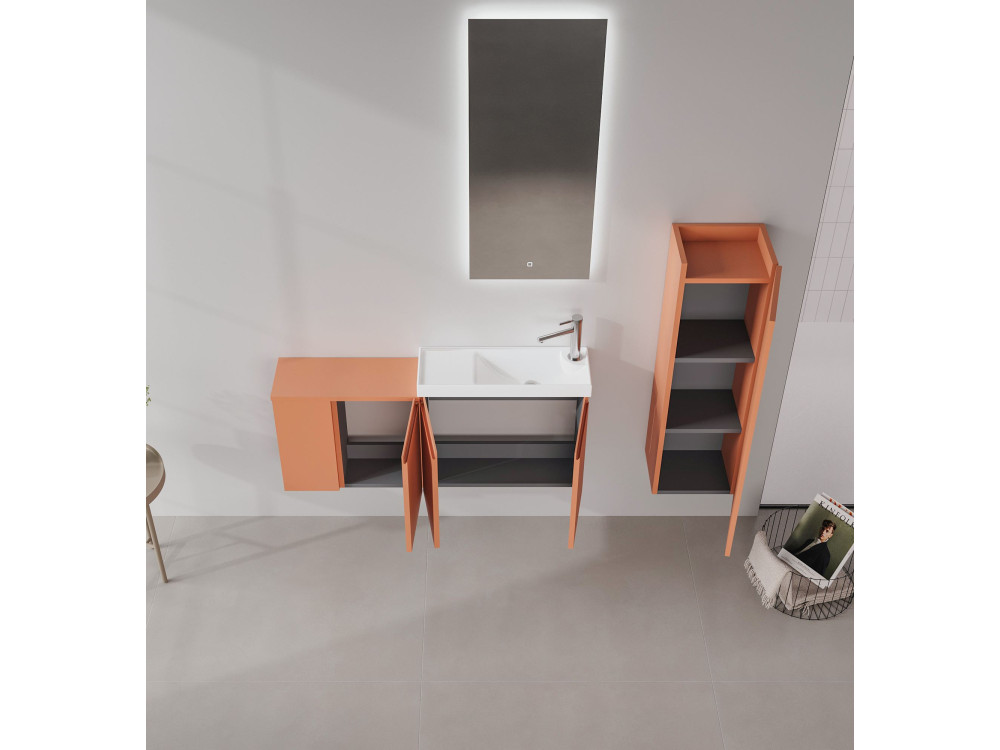 Mobile lavabo "Ferla 110" - 110 x 22 x 45 cm - Cinnamon opaco