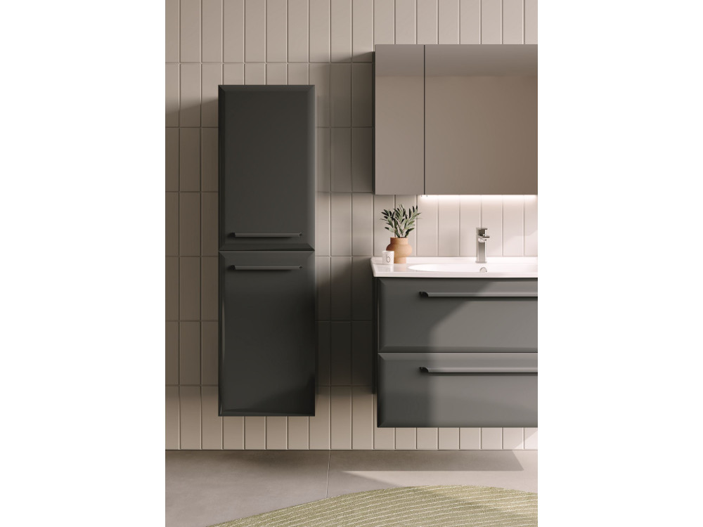 Mobile da bagno con specchio "Nuvola 100 v2" - 97 x 16 x 66 cm - Antracite
