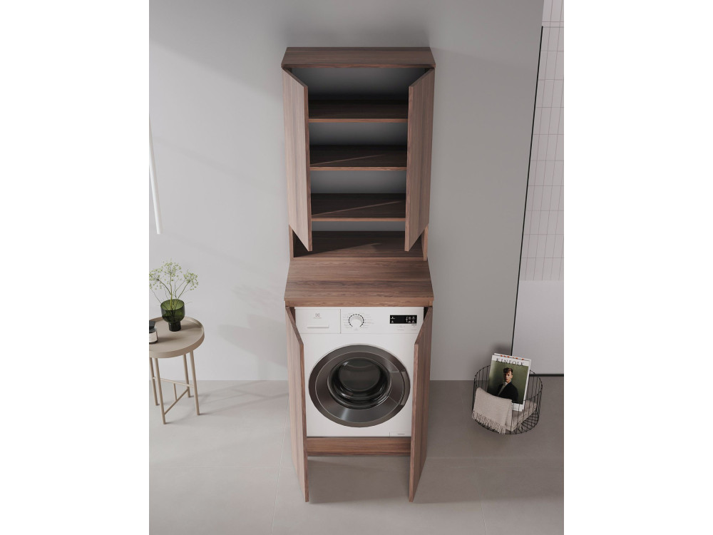 Mobile da bagno "Bosco Lume 70" - 70 x 36 x 100 cm - Noce scuro