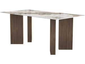 Tavolo da pranzo in ceramica - 180 cm - "Elma" - 8 posti - Marrone