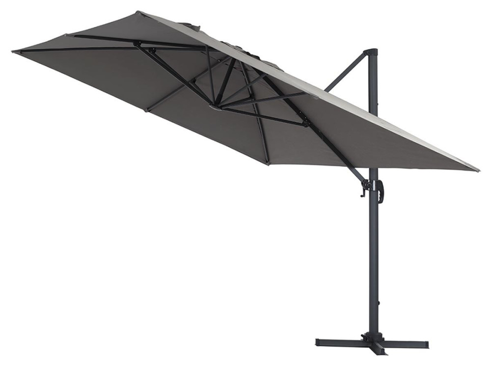 Ombrellone decentrato in alluminio SUN 4 - Rettangolare - 3 x 4 m - Grigio