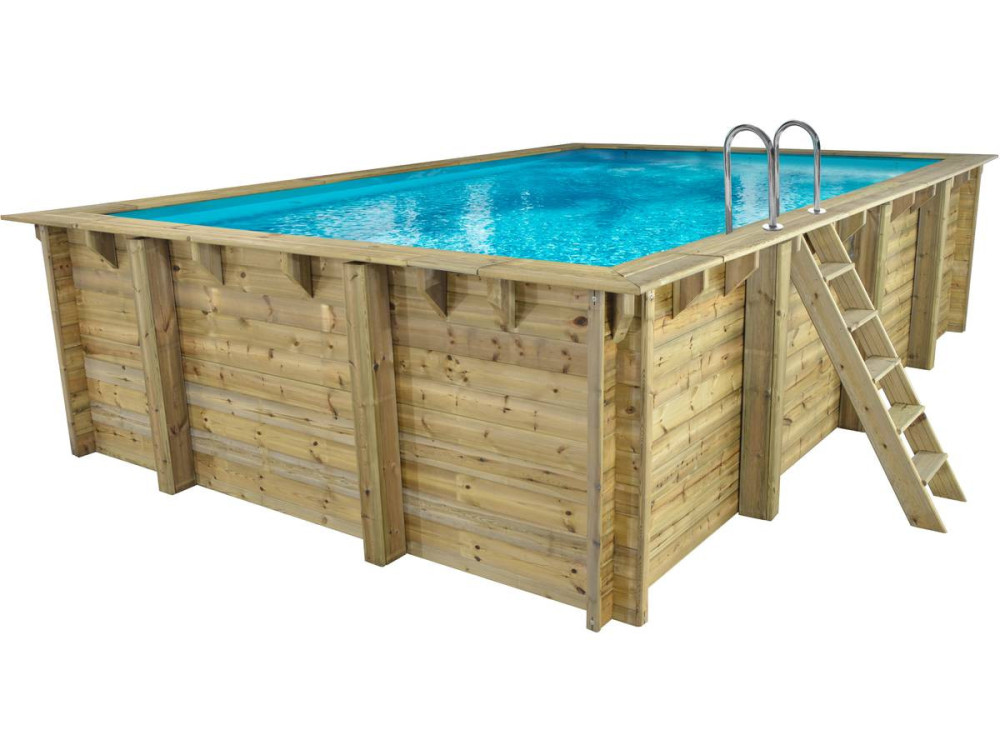 Piscina rettangolare in legno "Panama 130" - 6,20 x 4,10 x 1,31 m