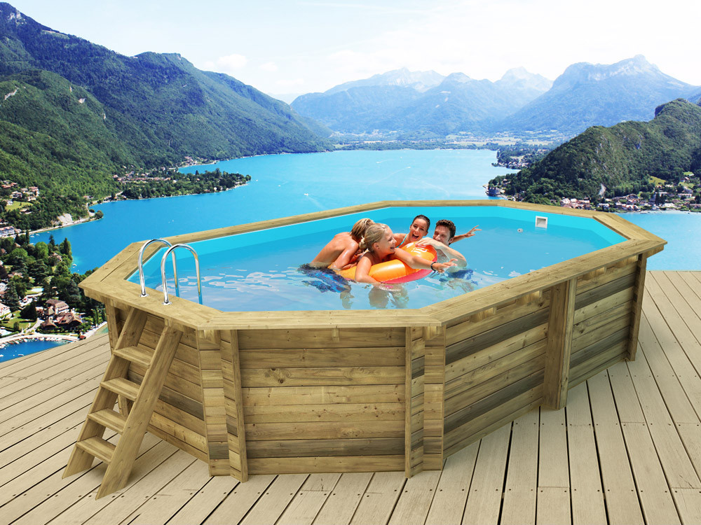 Piscina in legno " Miami 145 " - 4,86 x 3,36 x 1,45 m
