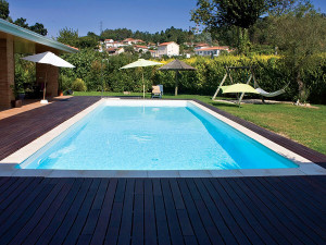 Piscina interrata "Sunkit" rettangolare a fondo piatto in acciaio - 6,00 x 3,00 x 1,40 m + faretto LED 12 V