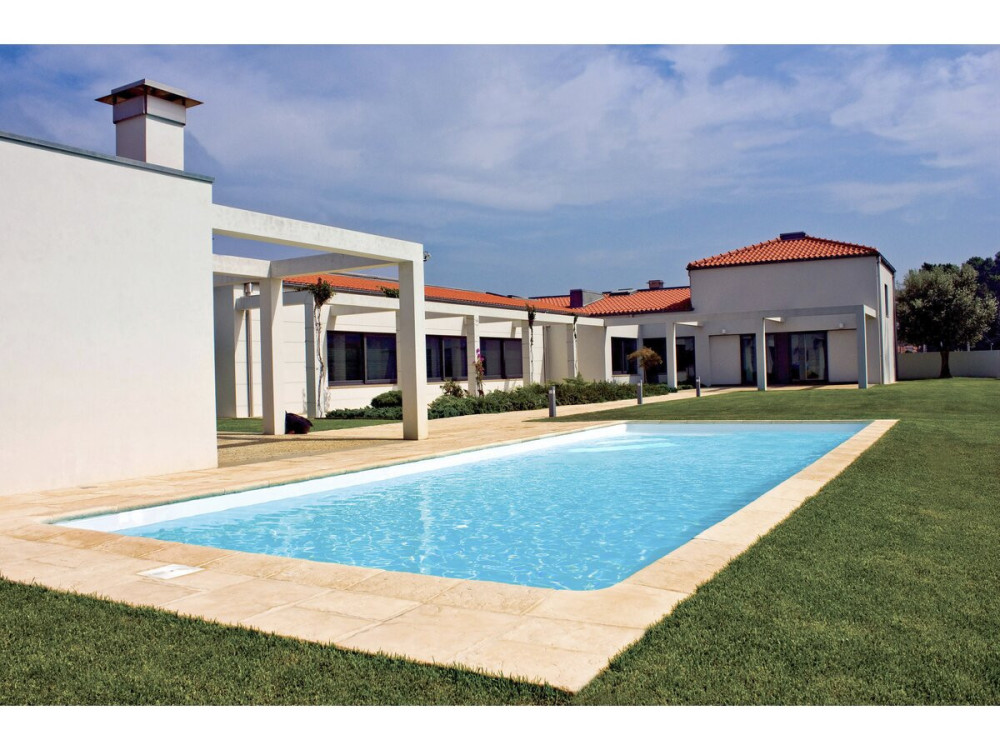 Piscina interrata rettangolare in acciaio "Sunkit" - 4,00 x 2,50 x 1,40 m + Scala interna ad angolo