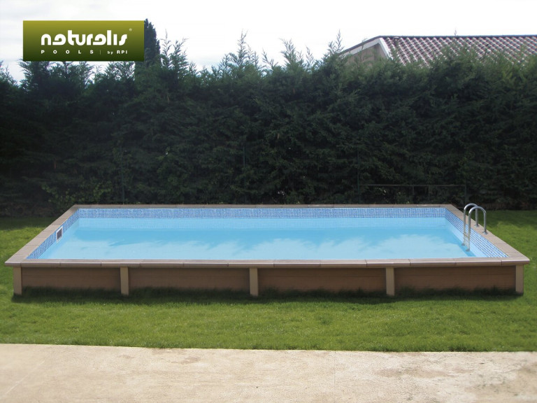 Kit piscina in cemento effetto legno "Naturalis" - 6,09 x 3,24 x 1,40 m