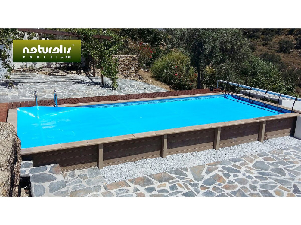 Kit piscina in cemento effetto legno "Naturalis" - 6,09 x 3,24 x 1,40 m