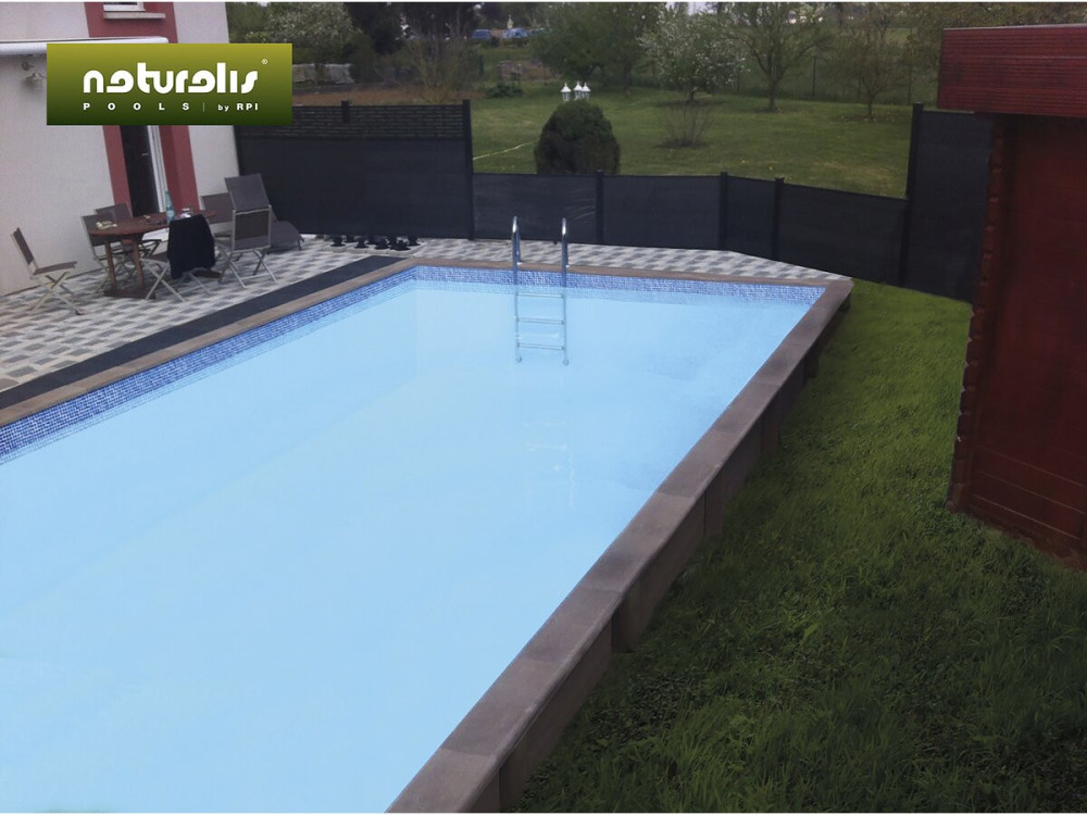 Kit piscina in cemento effetto legno "Naturalis" - 7,5 x 3,24 x 1,28 m