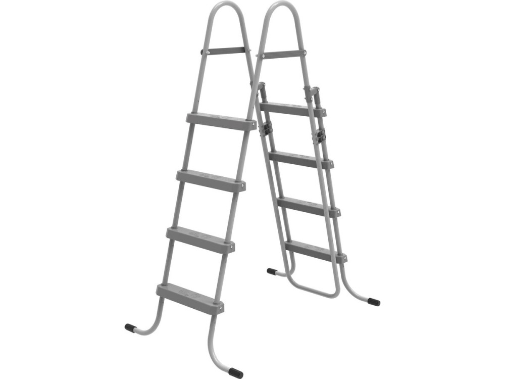 Scala per piscina "Milo" con sistema di sicurezza per bambini - Grigio