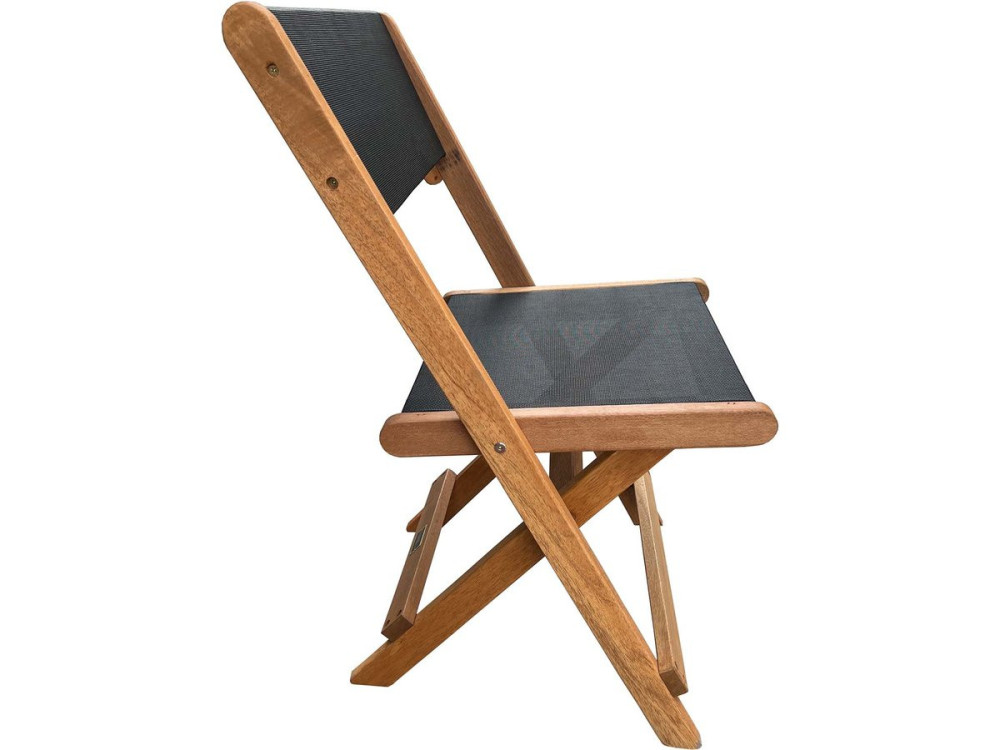 Sedia pieghevole "Seoul" in legno esotico - Acero - Nero - Set di 2