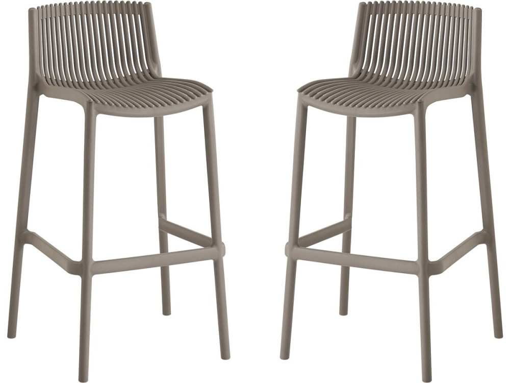 Set di 2 seggioloni impilabili in plastica "Néora" - Taupe