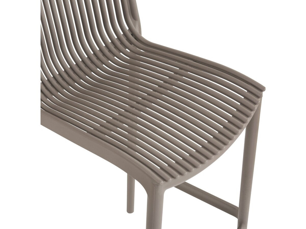 Set di 2 seggioloni impilabili in plastica "Néora" - Taupe