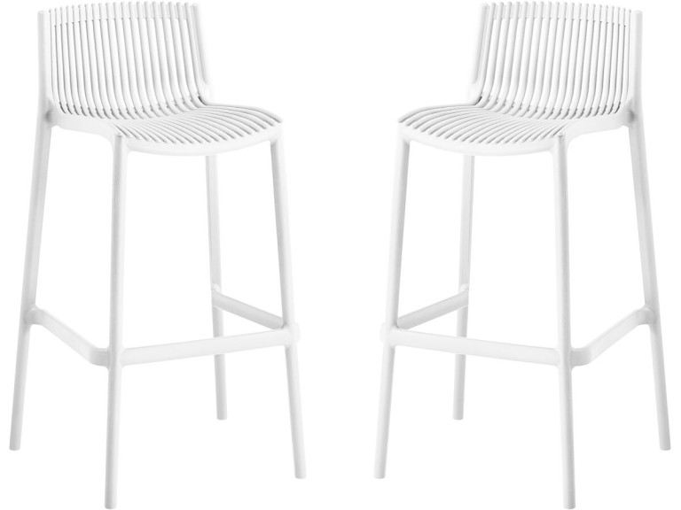 Set di 2 seggioloni impilabili in plastica "Néora" - Bianco