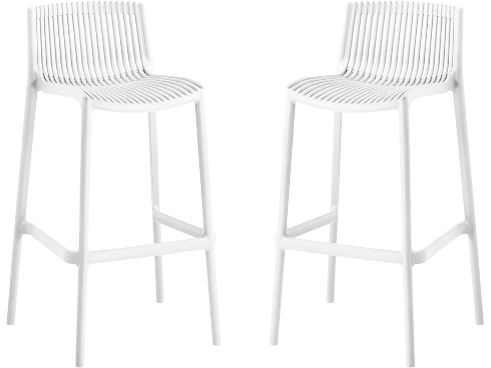 Set di 2 seggioloni impilabili in plastica "Néora" - Bianco