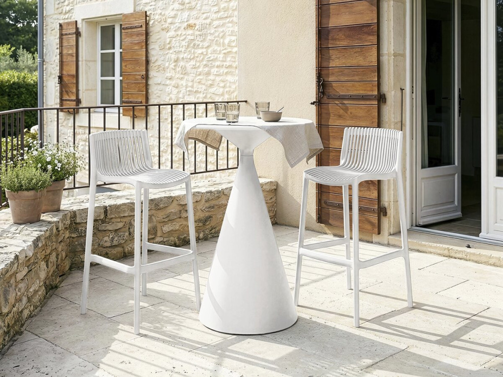 Set di 2 seggioloni impilabili in plastica "Néora" - Bianco