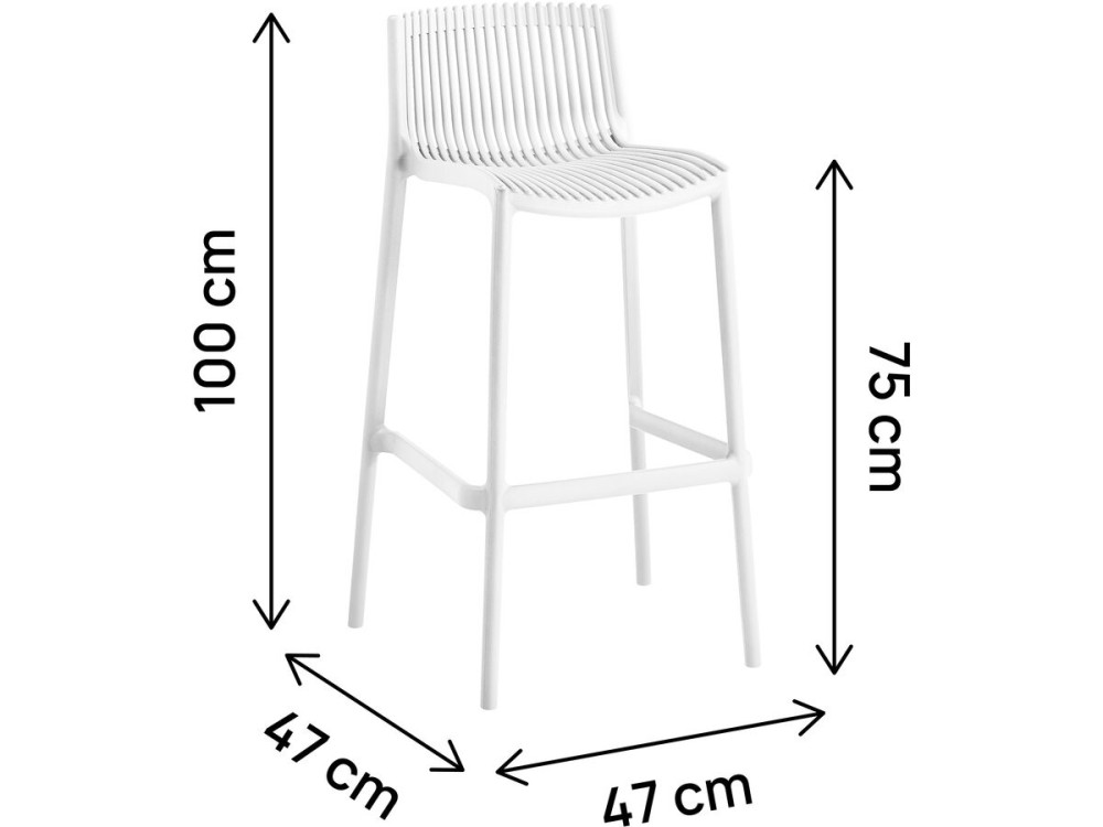Set di 2 seggioloni impilabili in plastica "Néora" - Bianco