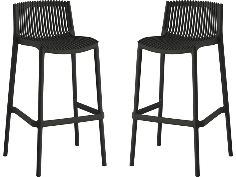 Set di 2 seggioloni impilabili in plastica "Néora" - Nero
