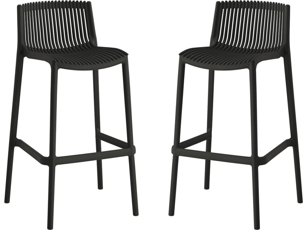 Set di 2 seggioloni impilabili in plastica "Néora" - Nero