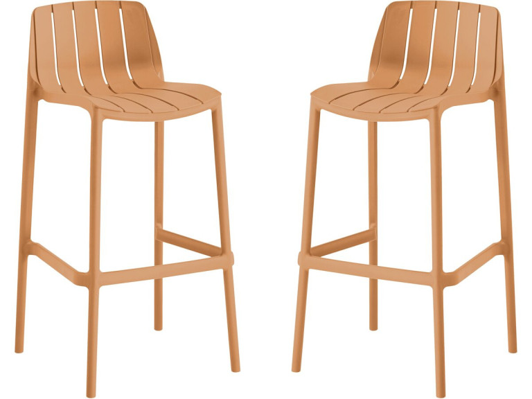 Set di 2 seggioloni da giardino impilabili "Vaena" - Arancione