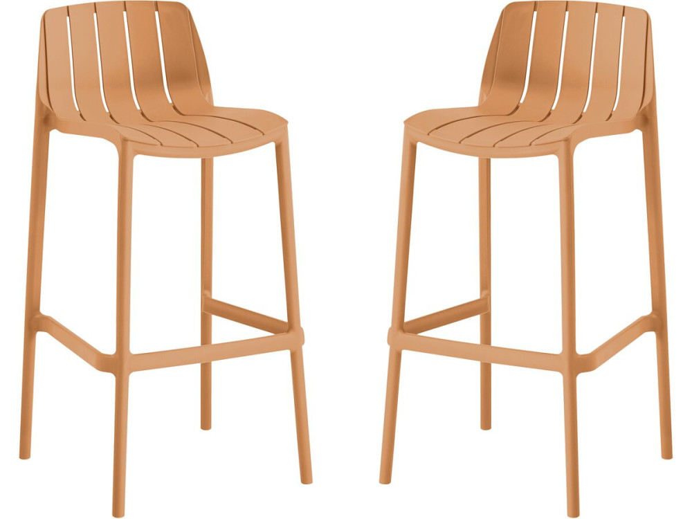 Set di 2 seggioloni da giardino impilabili "Vaena" - Arancione