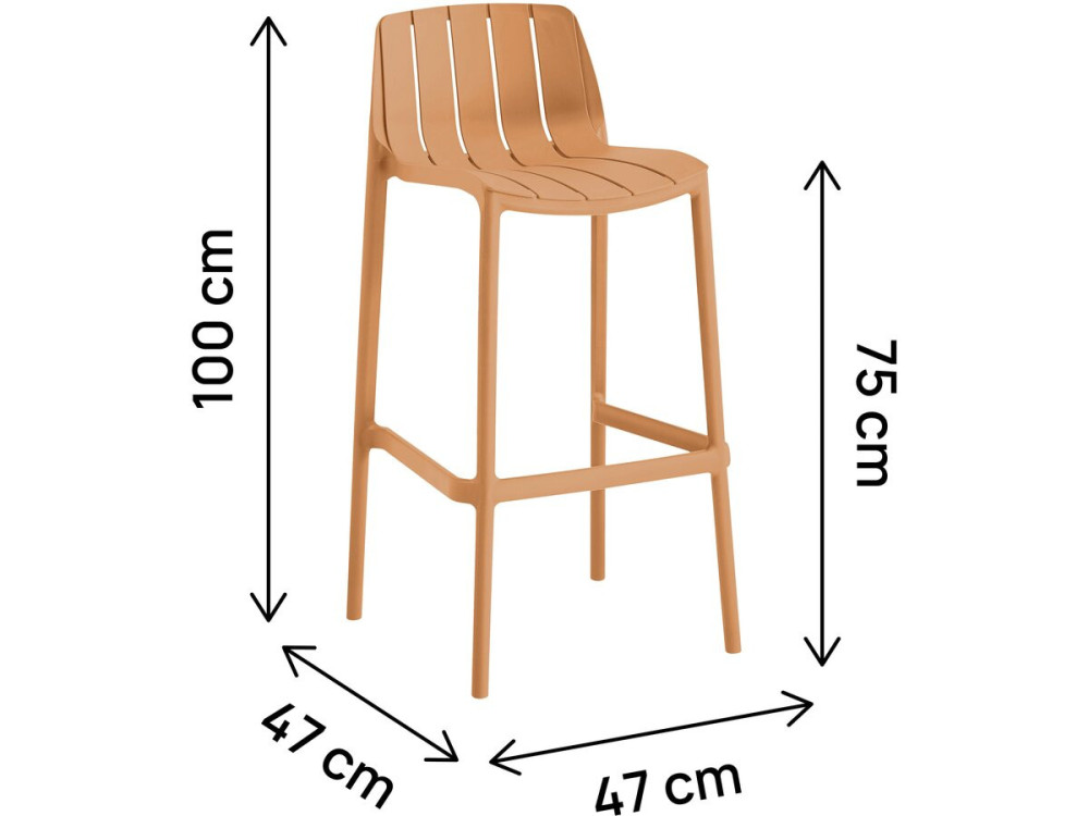 Set di 2 seggioloni da giardino impilabili "Vaena" - Arancione