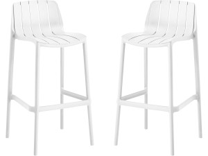 Set di 2 seggioloni da giardino impilabili "Vaena" - Bianco