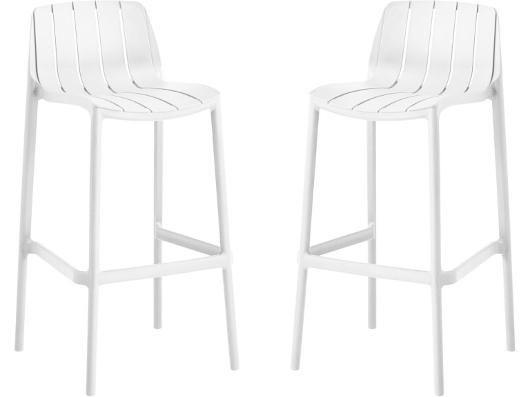 Set di 2 seggioloni da giardino impilabili "Vaena" - Bianco