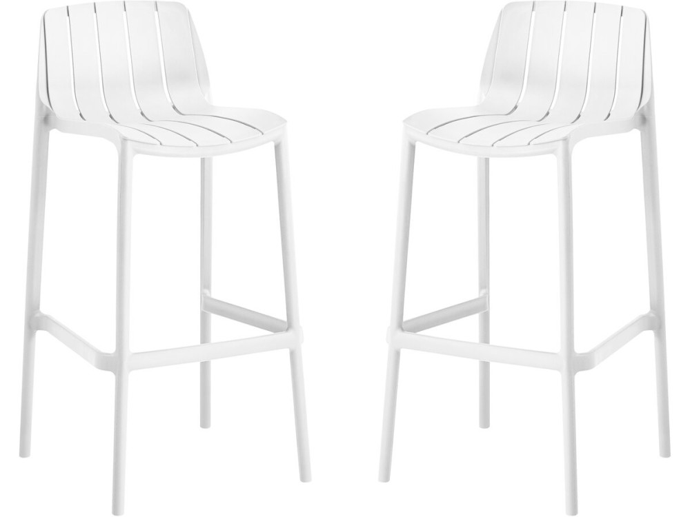 Set di 2 seggioloni da giardino impilabili "Vaena" - Bianco